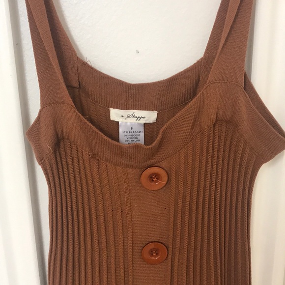 Burnt Orange Slinky Midi Dress - Picture 2 of 3